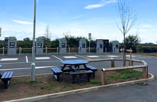 Ultra rapid InstaVolt charging near the A4019 at The Gloucester Old Spot, Cheltenham.